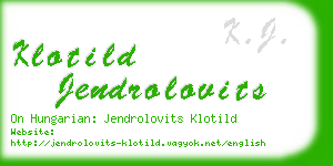 klotild jendrolovits business card